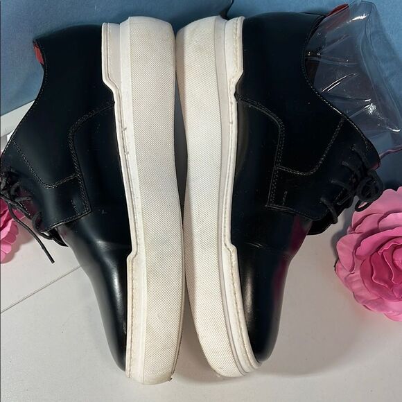 Italian made, Sleek Black Platform Sneakers women's size 10 - Picture 4 of 8